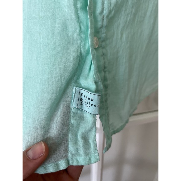 Frank & Eileen Barry Light green aqua Button-Up Shirt 100% Cotton Size X Small - Picture 5 of 5